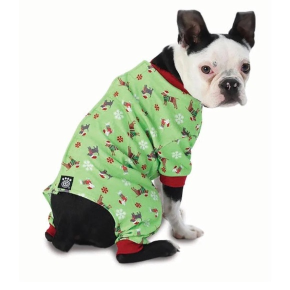 Petrageous Designs Holiday Dogs Green Pajamas - Picture 1 of 6
